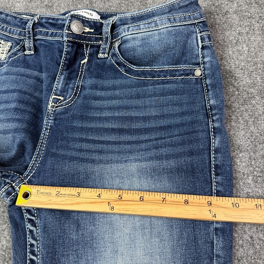 Vigoss Womens Tomboy Jeans 10 Straight Leg Blue Embroidered Stretch Y2K - Picture 15 of 16